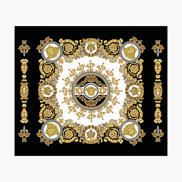 Barococo Golden Luxury Ornamental Decorative European Design Photographic Print