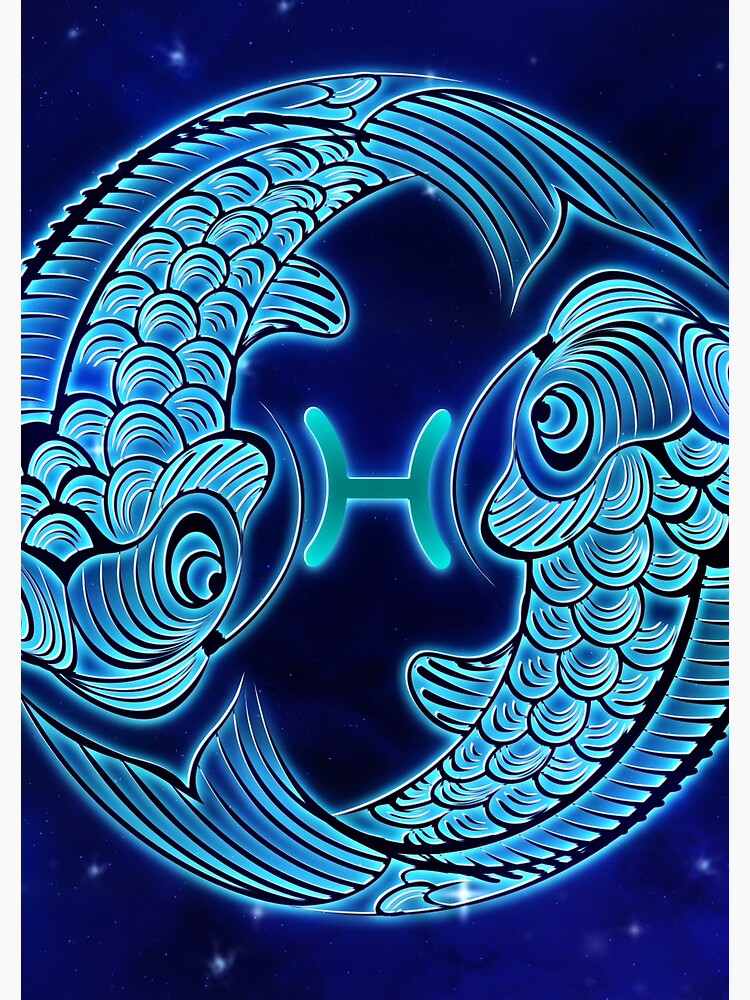 Blue Pisces Zodiac Sign by VibeCircle