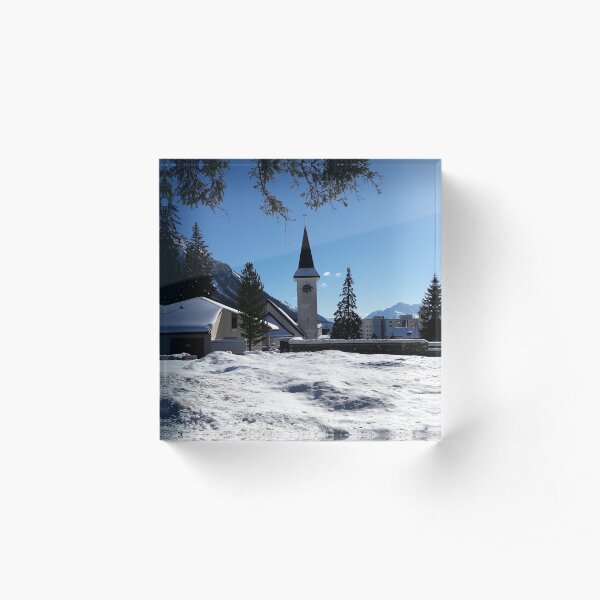 Kirche Lenzerheide Acrylblock
