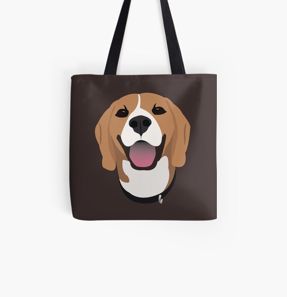 Chien Beagle heureux Tote bag doublé