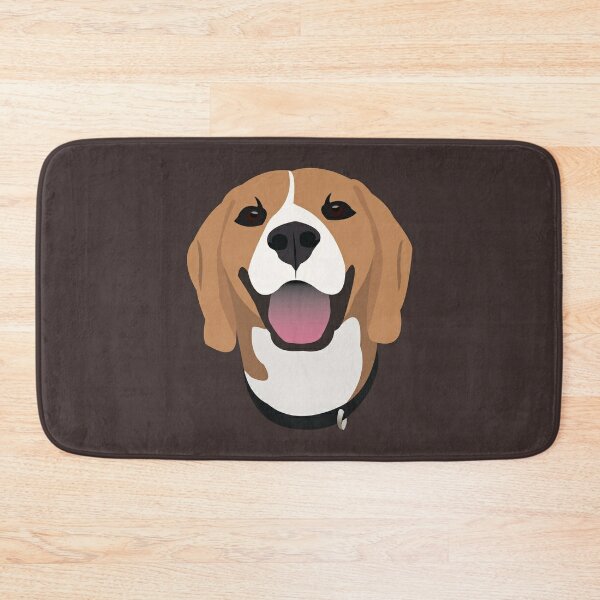 Happy Couch Dog, Cute Beagle Bath Mat for Sale by Jenn Inashvili