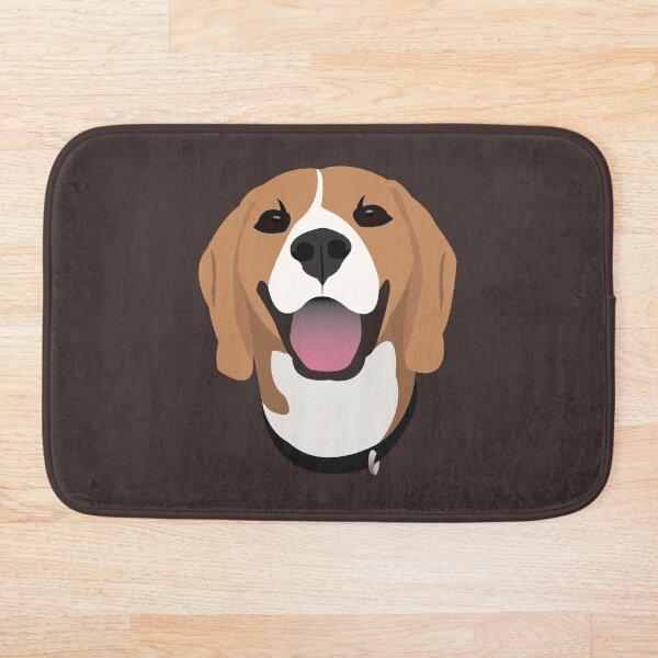 Happy Beagle Dog Bath Mat