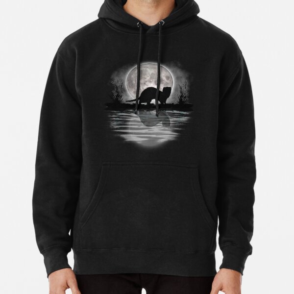 Pet Ferret Tee Funny Ferret, Full Moon Weasle Gift Silhouette Gift Pullover Hoodie