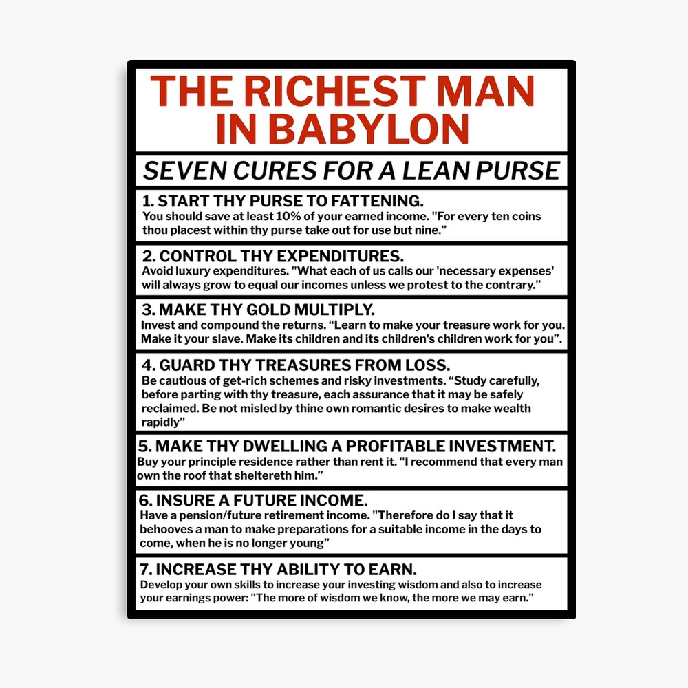 The Richest Man in Babylon Illustrated: Fill Your Empty Purse with Gold:  Clason, George. S., Michaels, Melody, Michaels, Melody: 9781737299110:  Amazon.com: Books