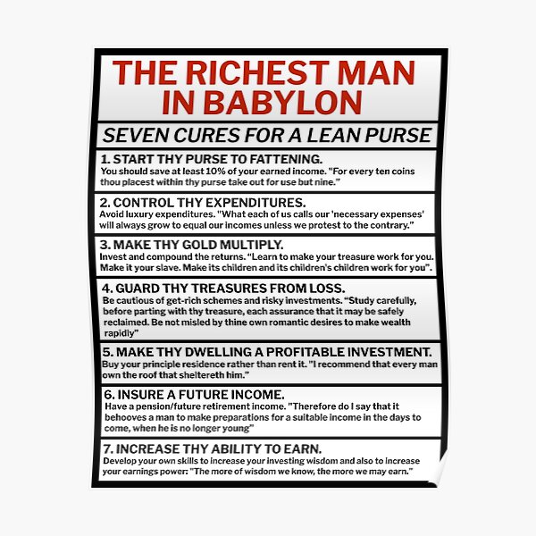 The Richest Man In Babylon - Seven Cures For A Lean Purse Poster