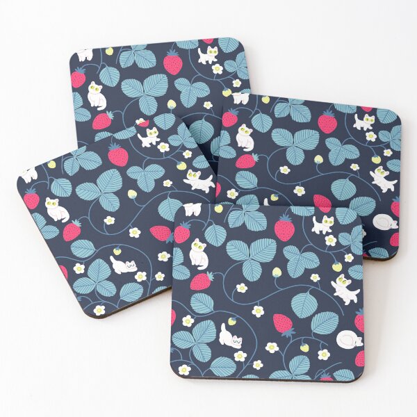 Item preview, Strawberry cats - blue designed and sold by hellocloudy.