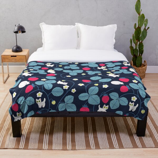 Item preview, Gatos de fresa - azul designed and sold by hellocloudy.