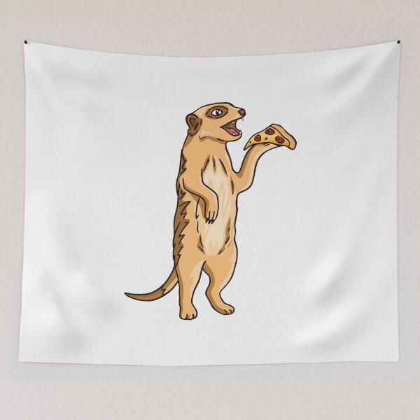 Item preview, Meerkat eats pizza designed and sold by DerSenat.