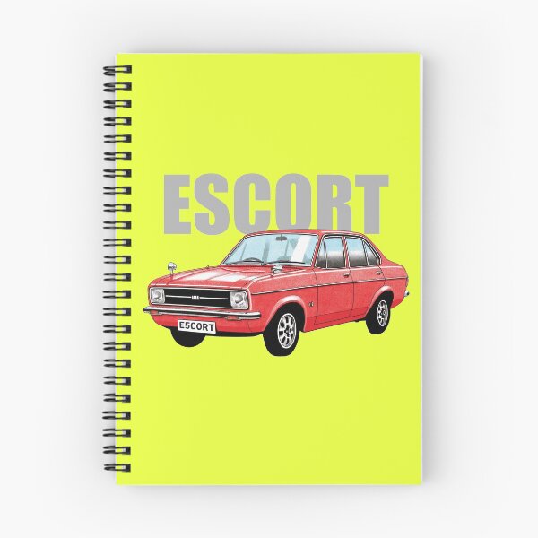 Item preview, Ford Escort Mk2 4-door illustration with text designed and sold by Retroblast.