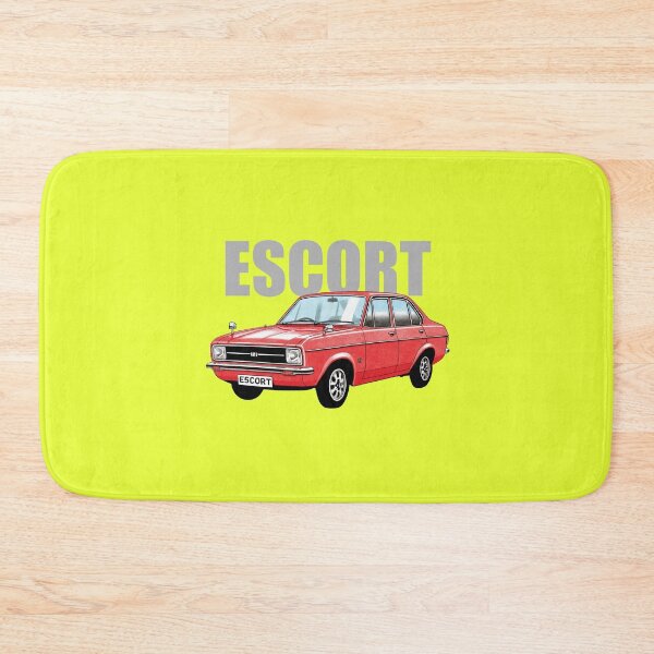 Item preview, Ford Escort Mk2 4-door illustration with text designed and sold by Retroblast.
