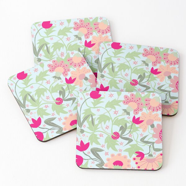 Item preview, William Morris Style Floral Repeat #1 Pale Blue Back designed and sold by MarbleCloud.