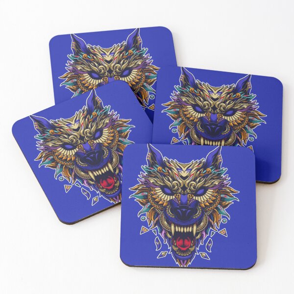Item preview, wolf, bird, purple, red, white, fangs, moon, angry wolf, howling wolf, black, blue, red, designed and sold by Design2Z.
