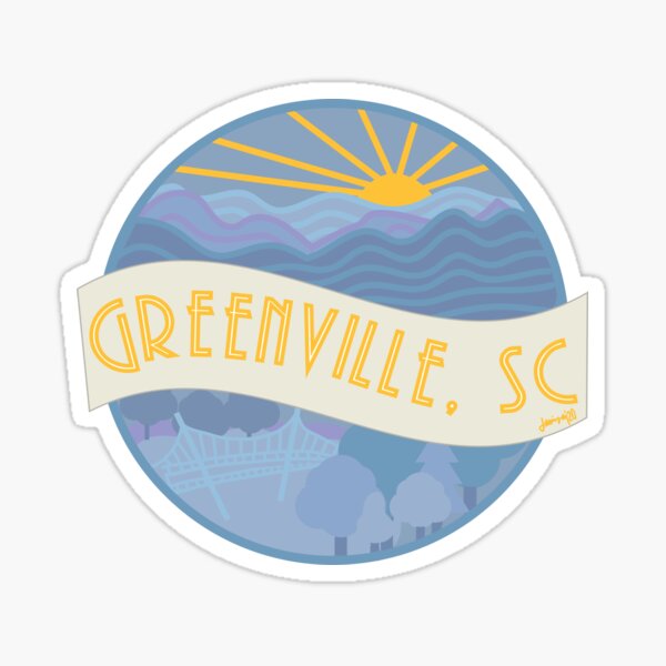 Greenville SC Vintage Sticker Sticker