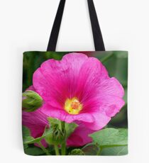 Pink Hollyhock Tote Bag