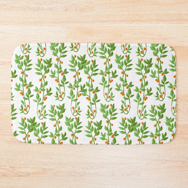 Item preview, orange berry pattern with green leaves designed and sold by keera66.