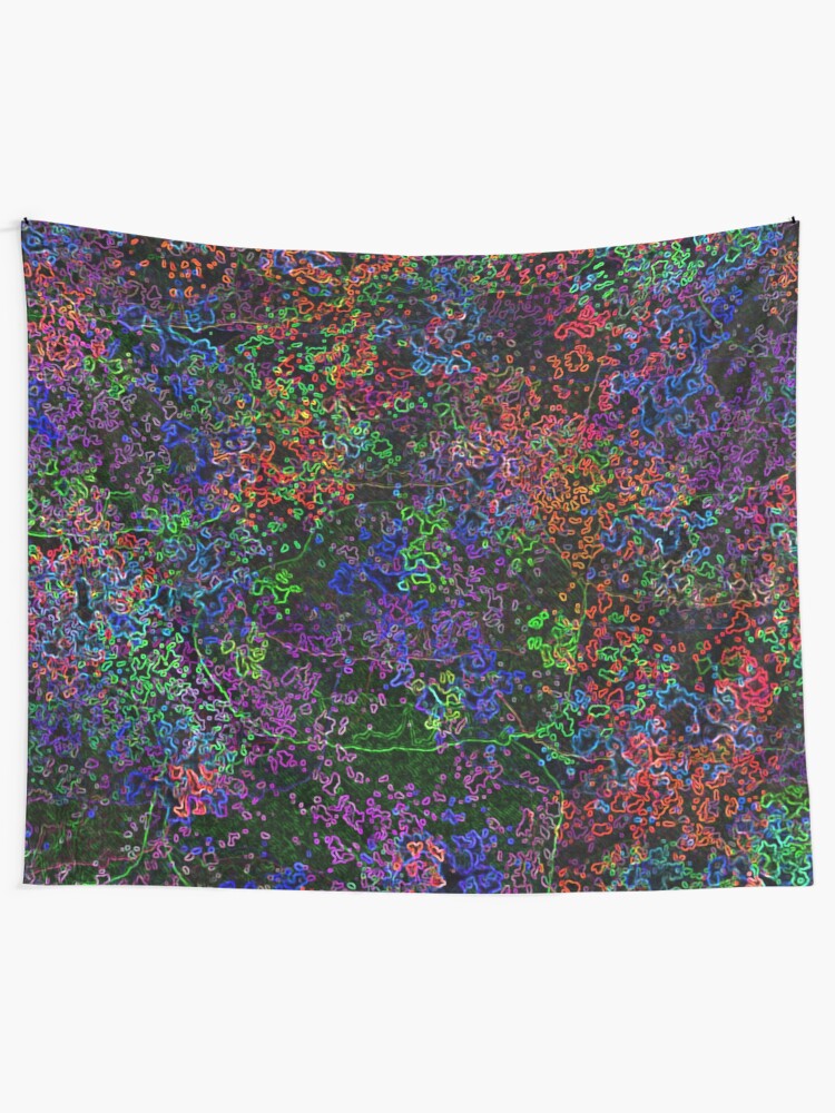 Alternate view of Wilderness Jungle Psychedelic Artwork Tapestry