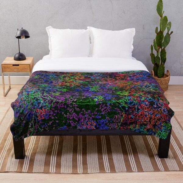 Wilderness Jungle Psychedelic Artwork Throw Blanket