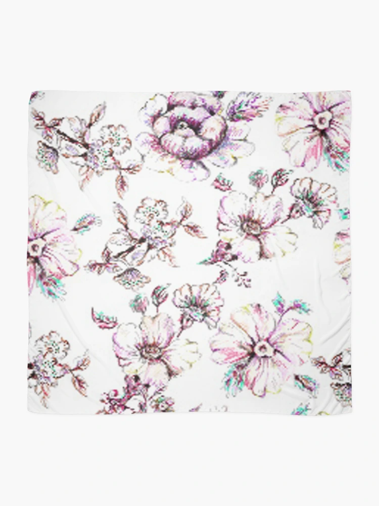 Thumbnail 2 of 3, Scarf, flower pattern design designed and sold by Rimscollection.