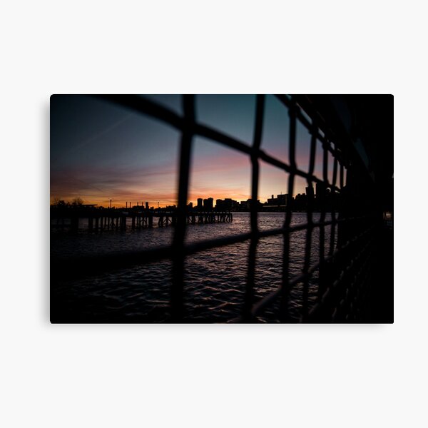 Moody NYC Water Sunset Canvas Print