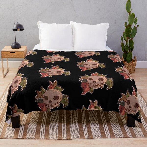 Item preview, skull with leaves designed and sold by addledartist.