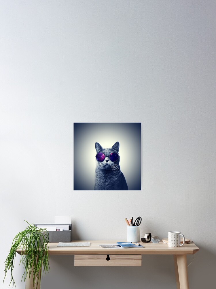 Coole Katze Mit Sonnenbrille Poster Von Mindchirp Redbubble