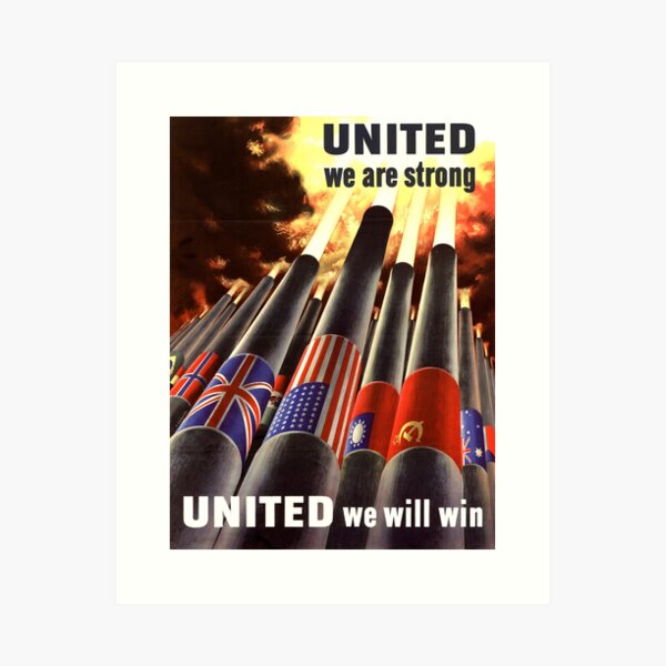 Item preview, Propaganda Poster WWII ~ United We Are Strong ~ World War 2 ~ 0505  designed and sold by ContrastStudios.