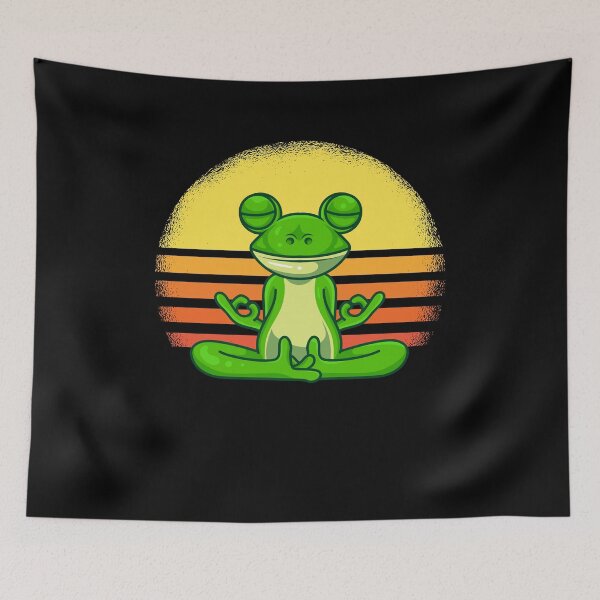 Item preview, Retro yoga frog Namaste designed and sold by 1681830934131.