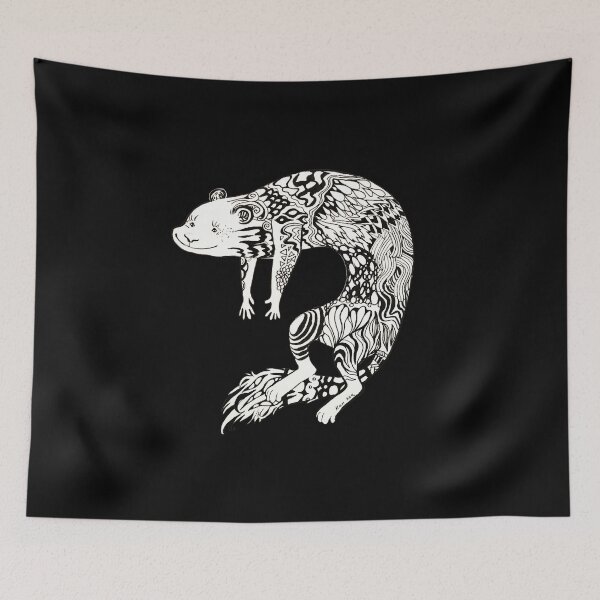 Item preview, Tattoo ferret on Black designed and sold by HanKlaArt.