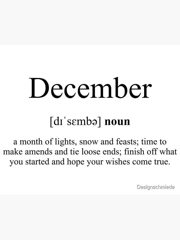 december-definition-dictionary-collection-poster-for-sale-by