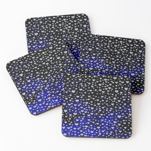Item preview, Silver Hearts on a Night Sky Background designed and sold by thesnowwhyte.