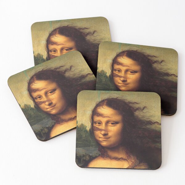 Item preview, Funny Mona Lisa wind in hair designed and sold by MindChirp.