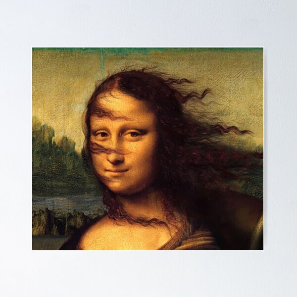 Item preview, Funny Mona Lisa wind in hair designed and sold by MindChirp.