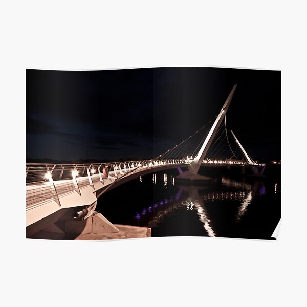 Peace Bridge over river Foyle, Derry Poster