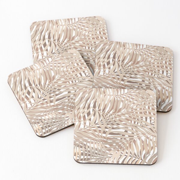 Item preview, Hojas de palmeras tropicales, rubor, beige y blanco designed and sold by meggydesigns.