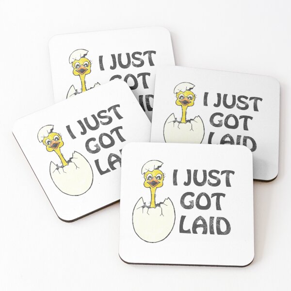 Item preview, I Just Got Laid Vintage Distressed Design, Vintage Funny Saying, Chicken Just Got Laid designed and sold by ArtifulPrints.