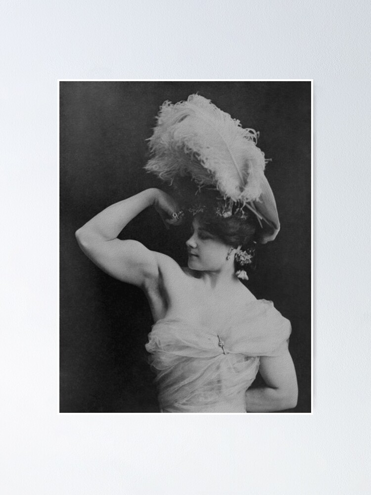 Thumbnail 1 of 3, Poster, Vintage Strongwoman Charmion Flexing - 1897 designed and sold by warishellstore.