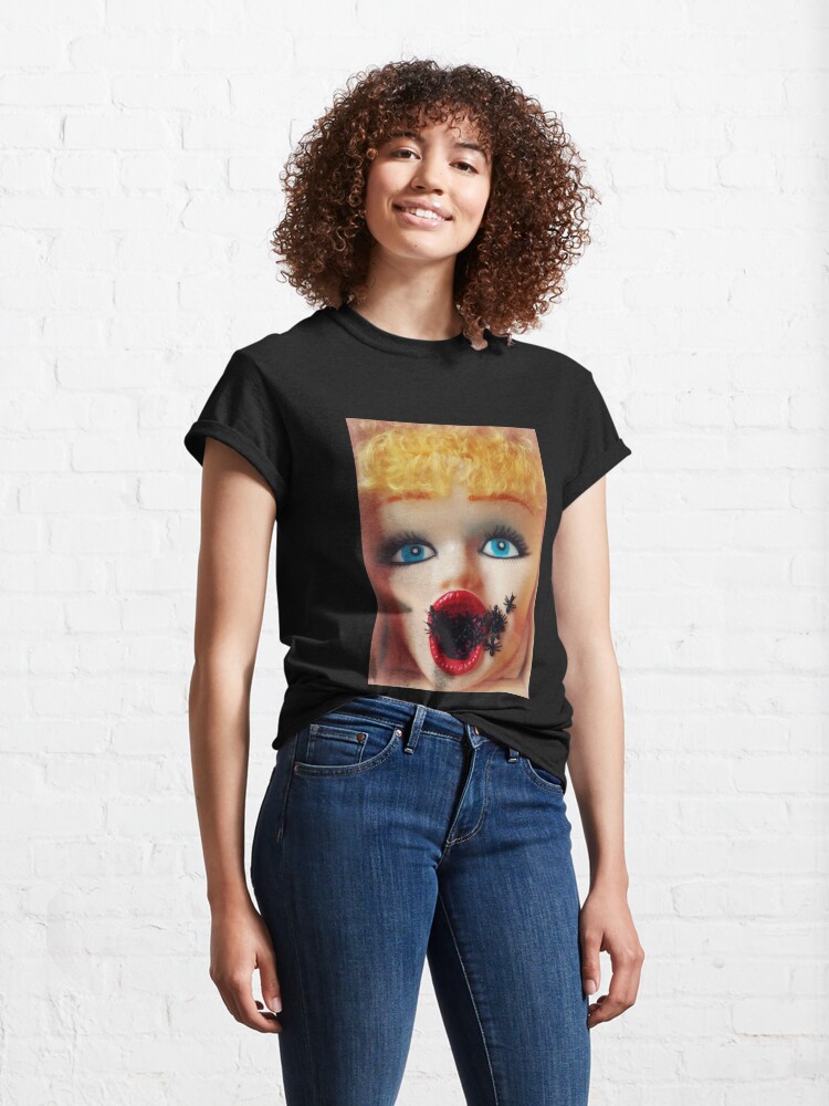 Alternate view of Feminist Kitsch Horror Creepy Blow Up Doll Head Print Classic T-Shirt