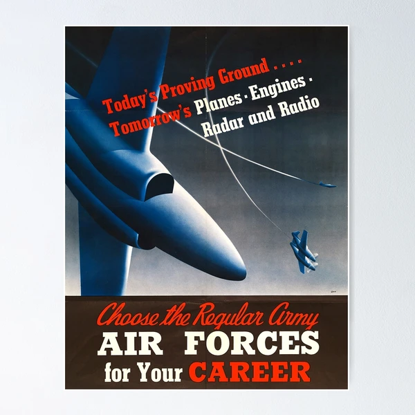 Army Air Force Recruiting Enlistment Poster ~ Vintage Jet Fighter