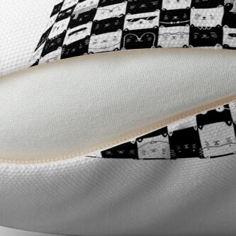 Alternate view of Checkered Kitties Throw Pillow