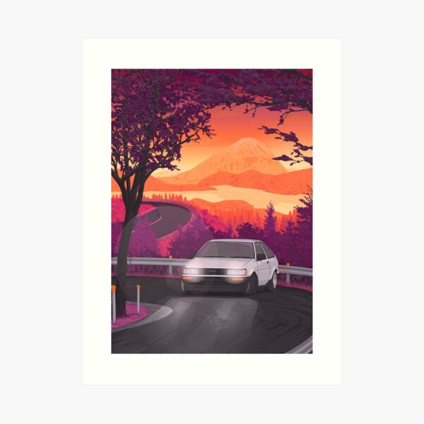 AE86 Corolla touge drift (version 2) Art Print