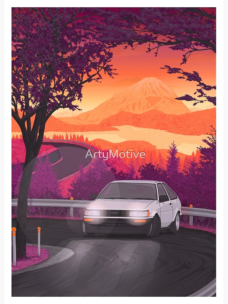 Discover AE86 Corolla touge drift (version 2) Premium Matte Vertical Poster