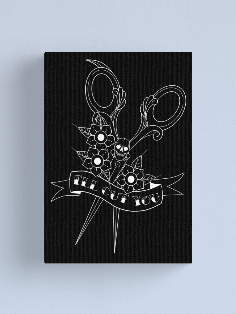 Hairdresser skull scissors I'll cut you | Art Print