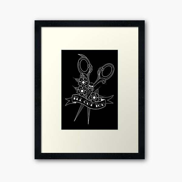 Hairdresser skull scissors I'll cut you Clock for Sale by msbdesigns