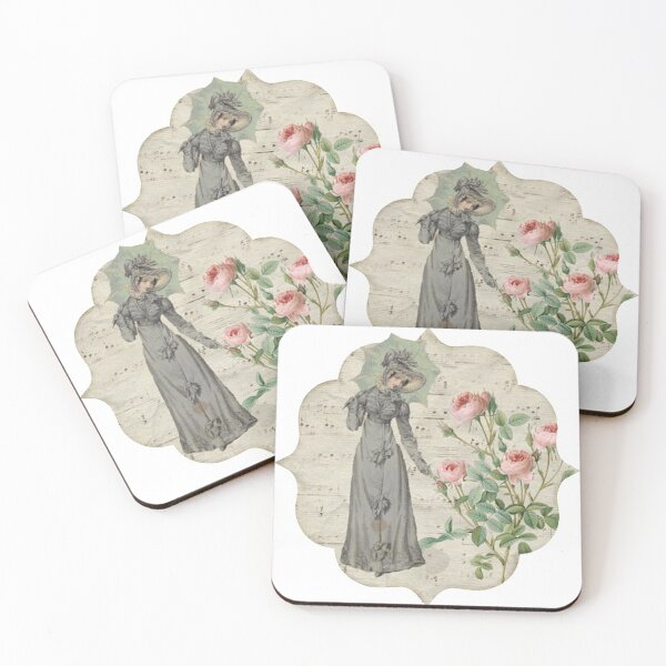 Item preview, Vintage French Lady in her rose Garden designed and sold by wildseadesign.