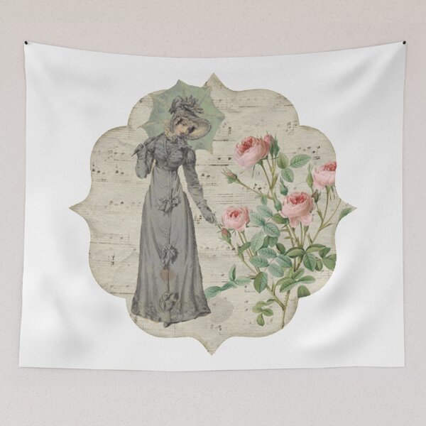 Item preview, Vintage French Lady in her rose Garden designed and sold by wildseadesign.