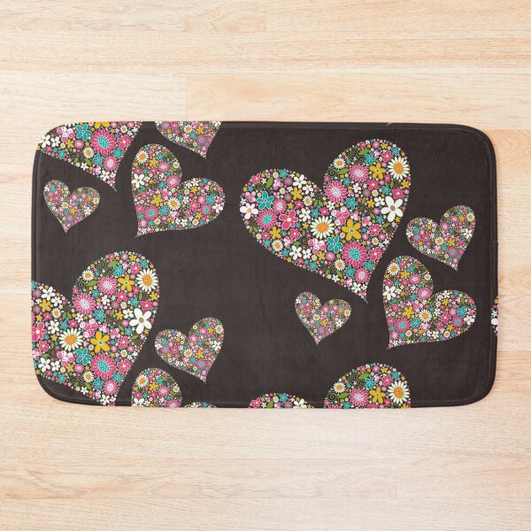 Item preview, Whimsical Spring Flowers Pink Valentine Hearts Quartet © fatfatin designed and sold by fatfatin.