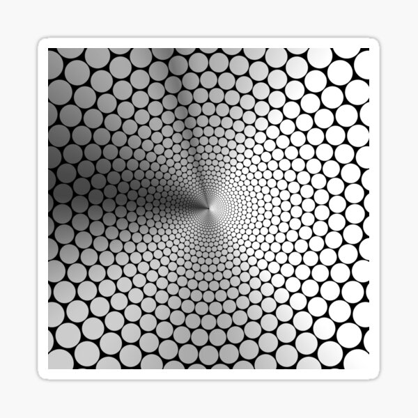 Optical Illusion Angle Gradient Silver on Black NOIR Sticker