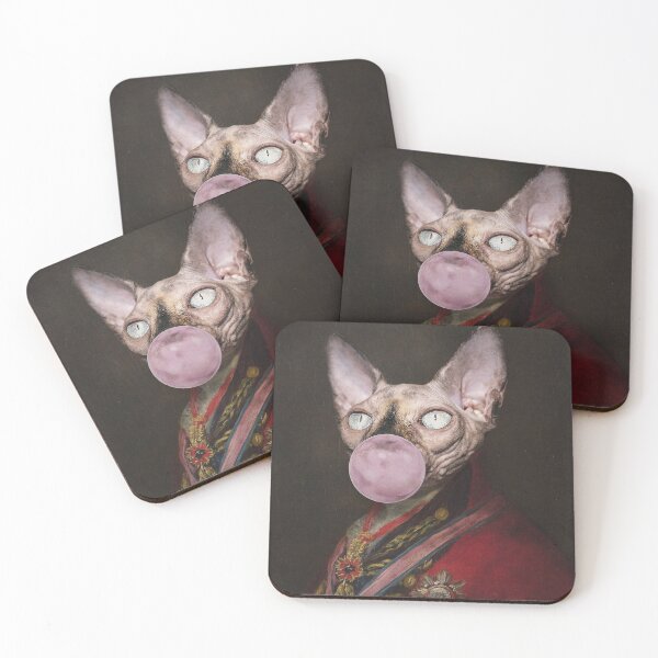 Item preview, Sphinx Cat blowing bubble gum.  custom renaissance pet portrait designed and sold by PimpMyPet.
