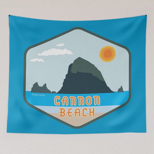 Item preview, Cannon Beach Haystack Rock Badge designed and sold by Rigel Bergonio.