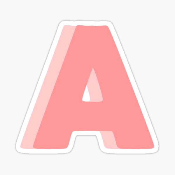 Pink Letter A Sticker